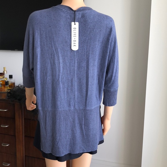DOLMAN SLEEVE SWEATER IN WASHED  NAVY BLUE - Picture 7 of 7